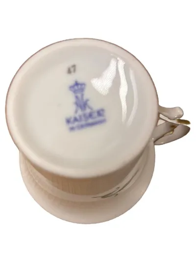 Kaiser Tasse Porzellan Frosch Motiv Elegant Weiß 6cm