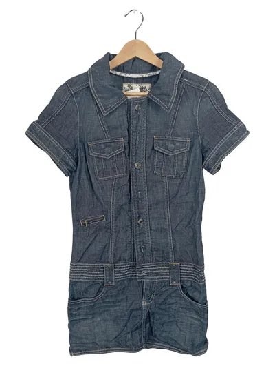 GUESS Jeans Damen Jumpsuit Denim Kurzarm Blau Gr. S 36