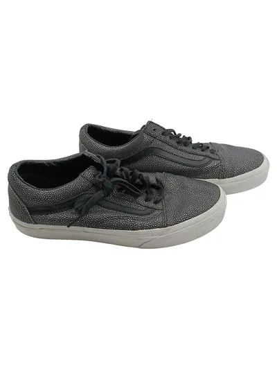 Vans Old Skool Sneaker Damen Gr. 39 Grau Lederoptik Schnürschuhe