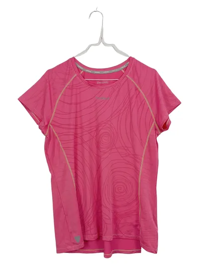 Desigual Sport Shirt Damen Pink Abstrakt Logo Print Gr. XL 42
