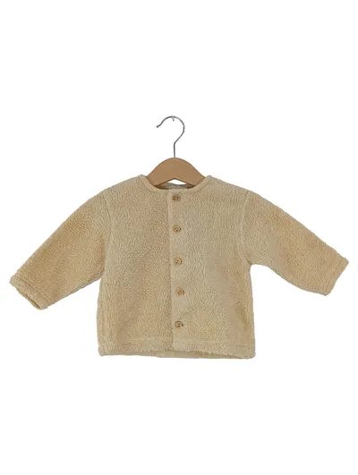 Sanetta Baby Fleecejacke Kinder Gr. 68 Beige Basic Langarm