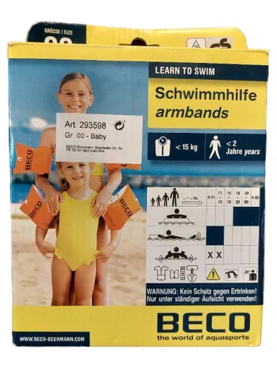 BECO Schwimmhilfe Baby Kinder Gr. 50 Orange Schwimmarme Schwimmflügel
