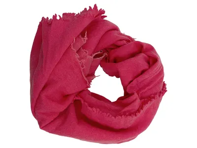 ERFURT Damen Schal 100% Lammwolle Pink Fransen Luxus Accessoires