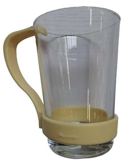 Paşabahçe Teeglas mit Henkel 250ml Transparent Beige Kunststoffhalter