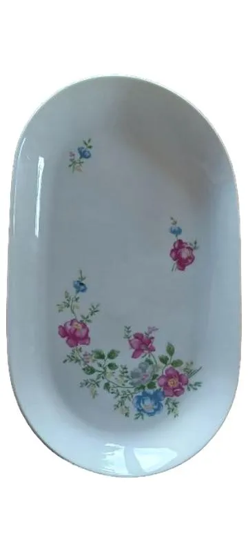 KAHLA Servierplatte Teller Porzellan Vintage Blumenmuster Weiß
