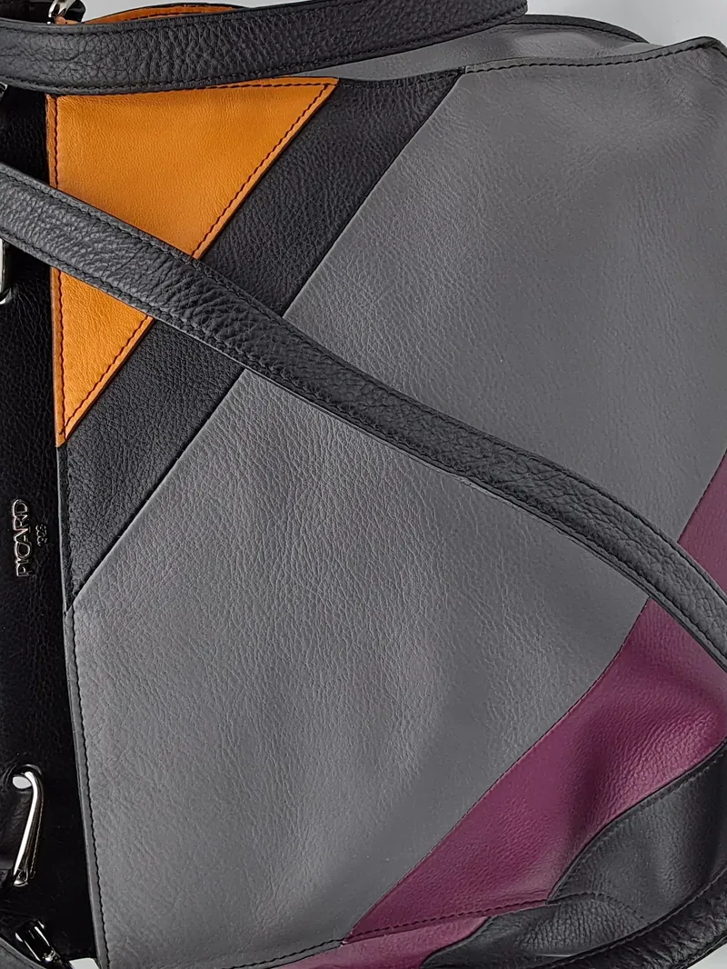 PICARD Damen Umhängetasche Leder Patchwork Mehrfarbig Crossbody Bag 3
