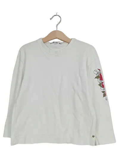 Rock Star Baby Langarmshirt Kinder Gr. 122 Weiß Baumwolle Herz