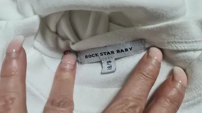 Rock Star Baby Langarmshirt Kinder Gr. 122 Weiß Baumwolle Herz