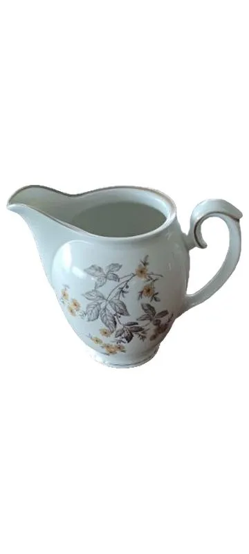 Weimar Milchkännchen Porzellan Vintage Blumenmuster Weiß 250ml Sahnekännchen
