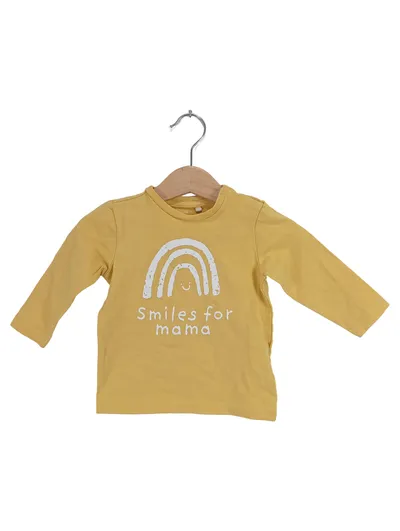 NAME IT Baby Langarmshirt Gr. 68 Gelb Regenbogen Smiles for Mama