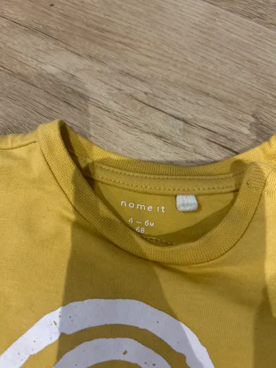 NAME IT Baby Langarmshirt Gr. 68 Gelb Regenbogen Smiles for Mama