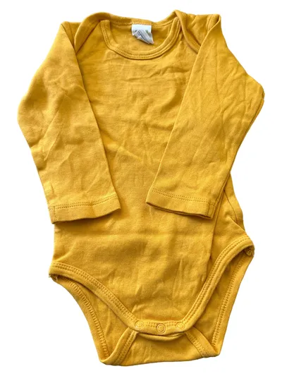 ALANA Babybody Langarm Unisex Gr. 80 Baumwolle Gelb