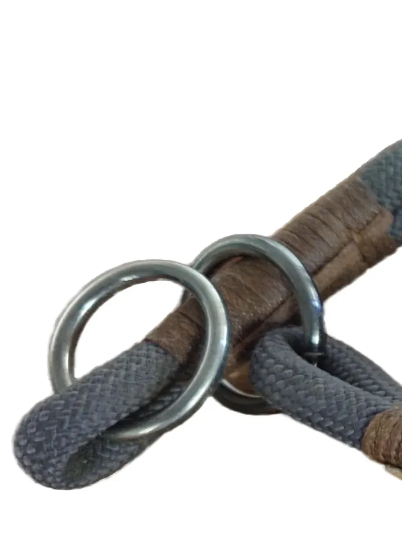 BE NORDIC Martingal Hundehalsband Tau Leder Grau 50cm 4