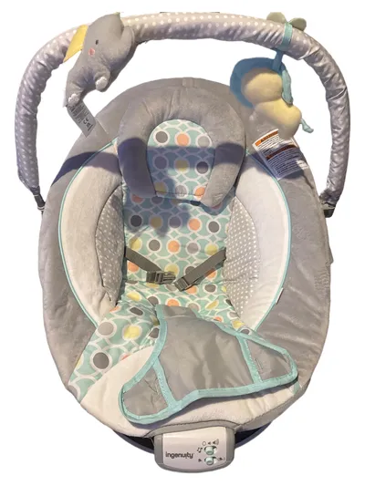 Ingenuity Babywippe Babyschaukel Grau mit Musik und Vibration