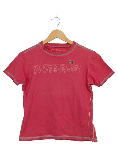 Napapijri T-Shirt Kinder Gr. 128 Rot Logo Geographic Baumwolle