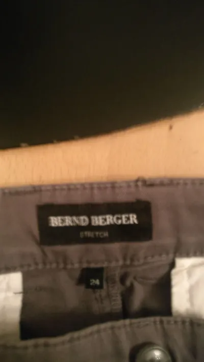 Bernd Berger Herren Stretch Hose Gr. 24 Grau Baumwolle Casual