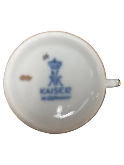 Kaiser Porzellan Tasse Romantik Rosen Blumenmuster Weiß 6cm Vintage