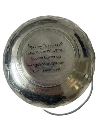 Bloomingville Teelichthalter Glas Silber Geometrisch Vintage 6cm