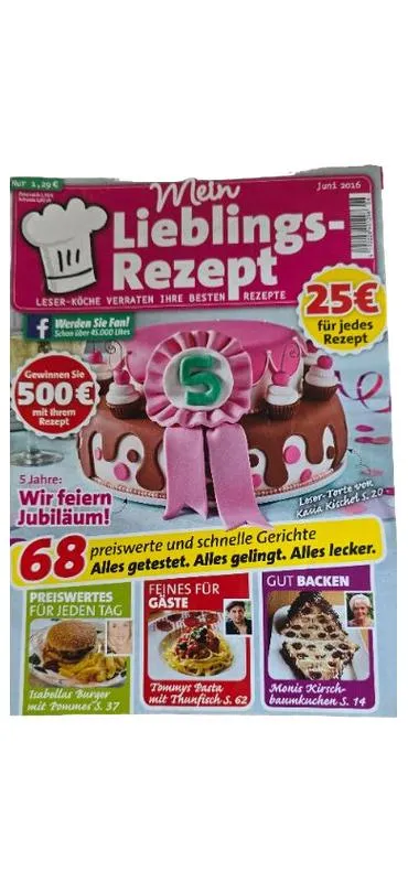 Mein Lieblings-Rezept Zeitschrift Juni 2016 Kochen Backen Rezepte