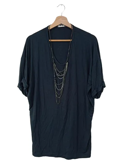 Vince Freizeitkleid Damen 36/S Schwarz Minimalistisch Viskose