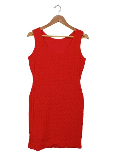 Feel Good Damen Businesskleid Rot Gr. 38 Strukturmuster Elegant