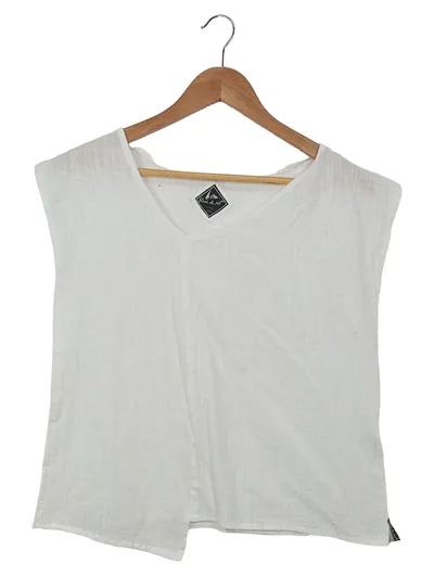 Blanc du Nil Damen Top Gr. 36/S Weiß Baumwolle Ärmellos Casual