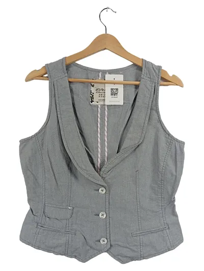 Esprit Damen Weste Anzugweste Gr. 38 M Grau Baumwolle Casual