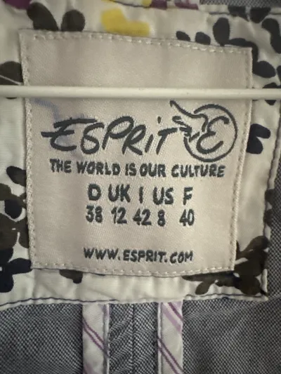 Esprit Damen Weste Anzugweste Gr. 38 M Grau Baumwolle Casual