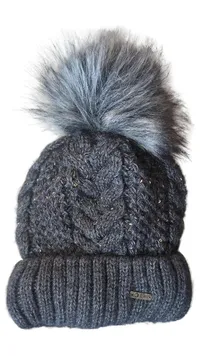 ACHTI Damen Mütze Strickmütze Wintermütze Bommelmütze Grau Casual 1