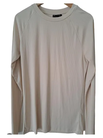ASOS Herren Langarmshirt Gr. 46/S Beige Casual Rippstrick