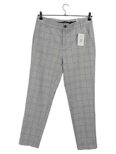 Street One Stoffhose Damen Gr. 38/30 Grau Kariert Casual