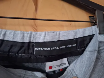 Street One Stoffhose Damen Gr. 38/30 Grau Kariert Casual