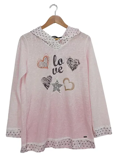 viaipi Damen Kapuzenpullover Rosa Gr. S Love Herz Casual Hoodie