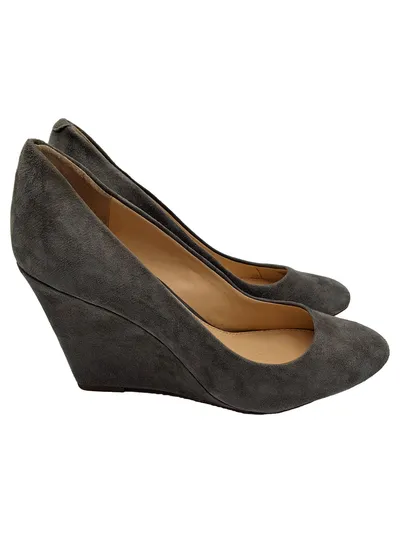 Banana Republic Damen Wedges Wildleder Keilabsatz Pumps Grau Gr. 37 Elegant Büro
