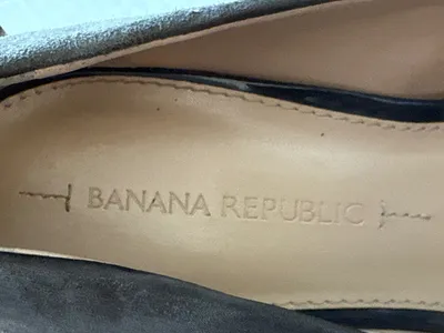 Banana Republic Damen Wedges Wildleder Keilabsatz Pumps Grau Gr. 37 Elegant Büro