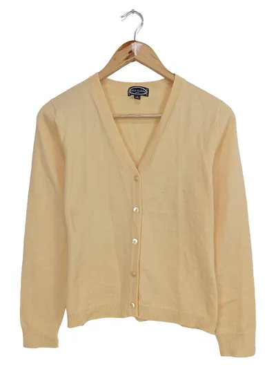 Cecilia Classics Damen Strickjacke Gelb Gr. S Klassisch Basic