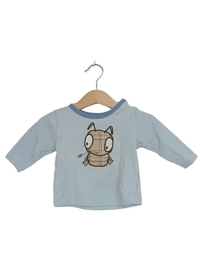 Name It Baby Langarmshirt Gr. 62 Hellblau Käfer Motiv Baumwolle
