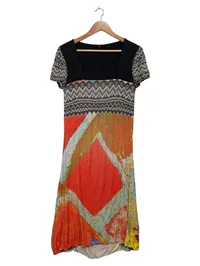 Aventures des Toiles Damen Freizeitkleid Gr. 38 M Mehrfarbig Abstrakt Farbenfroh 1