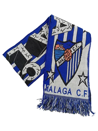 Málaga CF Fanschal Fußball Schal Blau Weiß 142cm Fan Scarf
