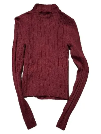 Urban Outfitters Damen Rollkragenpullover Rippstrick Bordeaux Gr. S