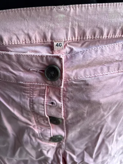 Tom Tailor Tapered 3/4 Jeans Damen Rosa Gr. 40 Baumwolle Freizeit