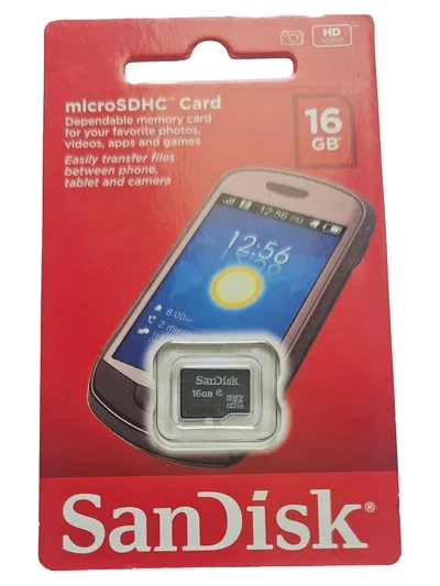 SanDisk MicroSDHC Speicherkarte 16GB für Handy Tablet Kamera