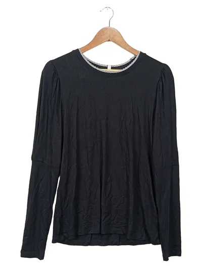 Summum Woman Langarmshirt Damen Gr. 40/L Schwarz Casual Oberteil