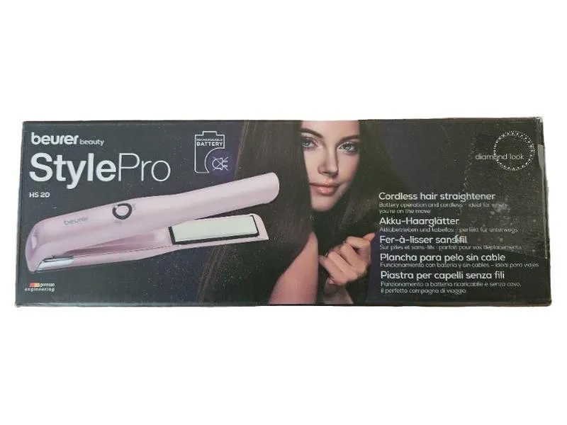 Beurer StylePro HS 20 Akku Glätteisen Pink kabellos Damen Haarglätter 1