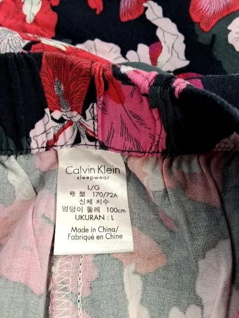 Calvin Klein Damen Schlafanzug Twin Set Blumen Top Culotte Gr. L 3
