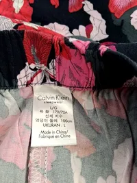 Calvin Klein Damen Schlafanzug Twin Set Blumen Top Culotte Gr. L 4