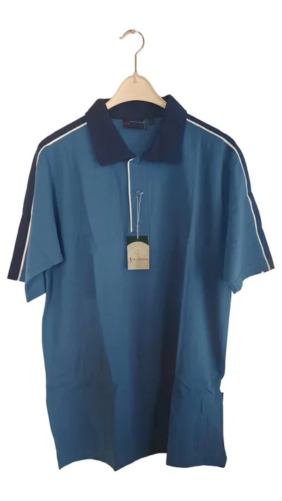 McForsum Herren Poloshirt Casual Blau Gr. 48/M Baumwolle Kurzarm
