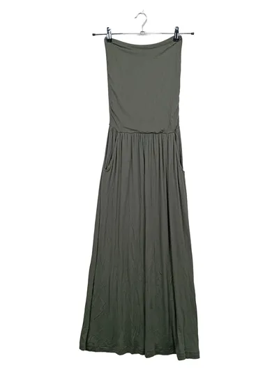 LASCANA Bandeau Maxikleid Damen Gr. 34 Oliv Viskose Sommerkleid