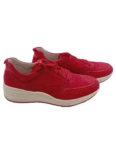Gabor Damen Sneaker low Rot Leder Gr. 38.5 Casual