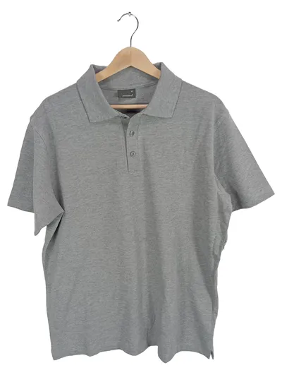 Promodoro Herren Poloshirt Grau Meliert Gr. M Baumwolle Kurzarm